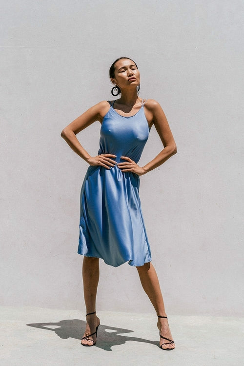 Florida Minimal Satin Slip Dress