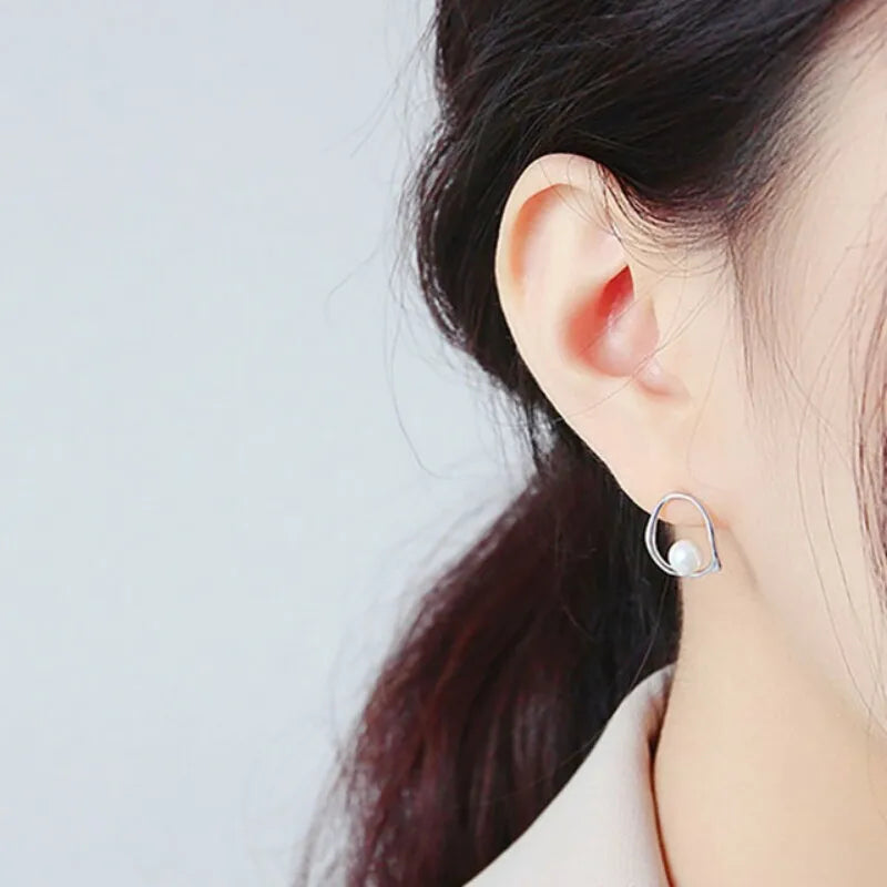 925 Sterling Silver Earrings For Women Trendy Simple Circle Handmade Earring Jewelry Prevent Allergy Party Accessories