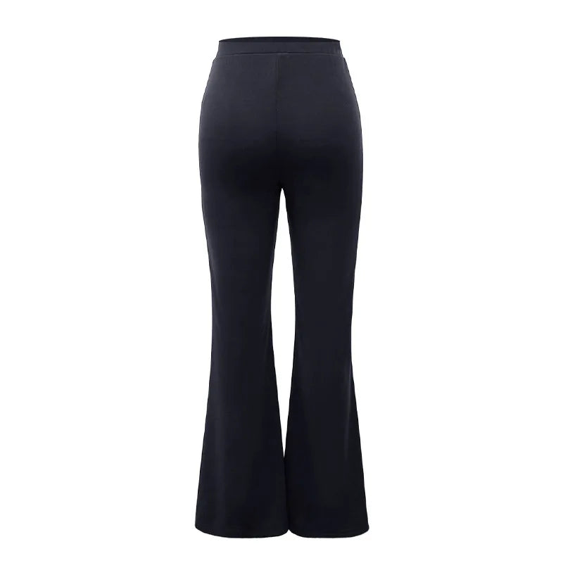 Women's Slim Bell-Bottoms Trousers Trendy Spring Autumn Pants Office Lady Solid Color Flared Trousers