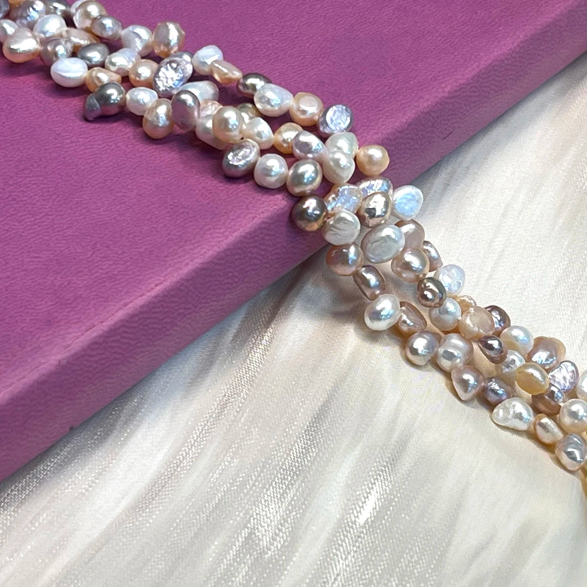 Colored Baroque Pearl Natural Freshwater Pearl 3*7 Hole Isolation Pearl For Jewelry Making DIY Necklace Earrings Bracelet