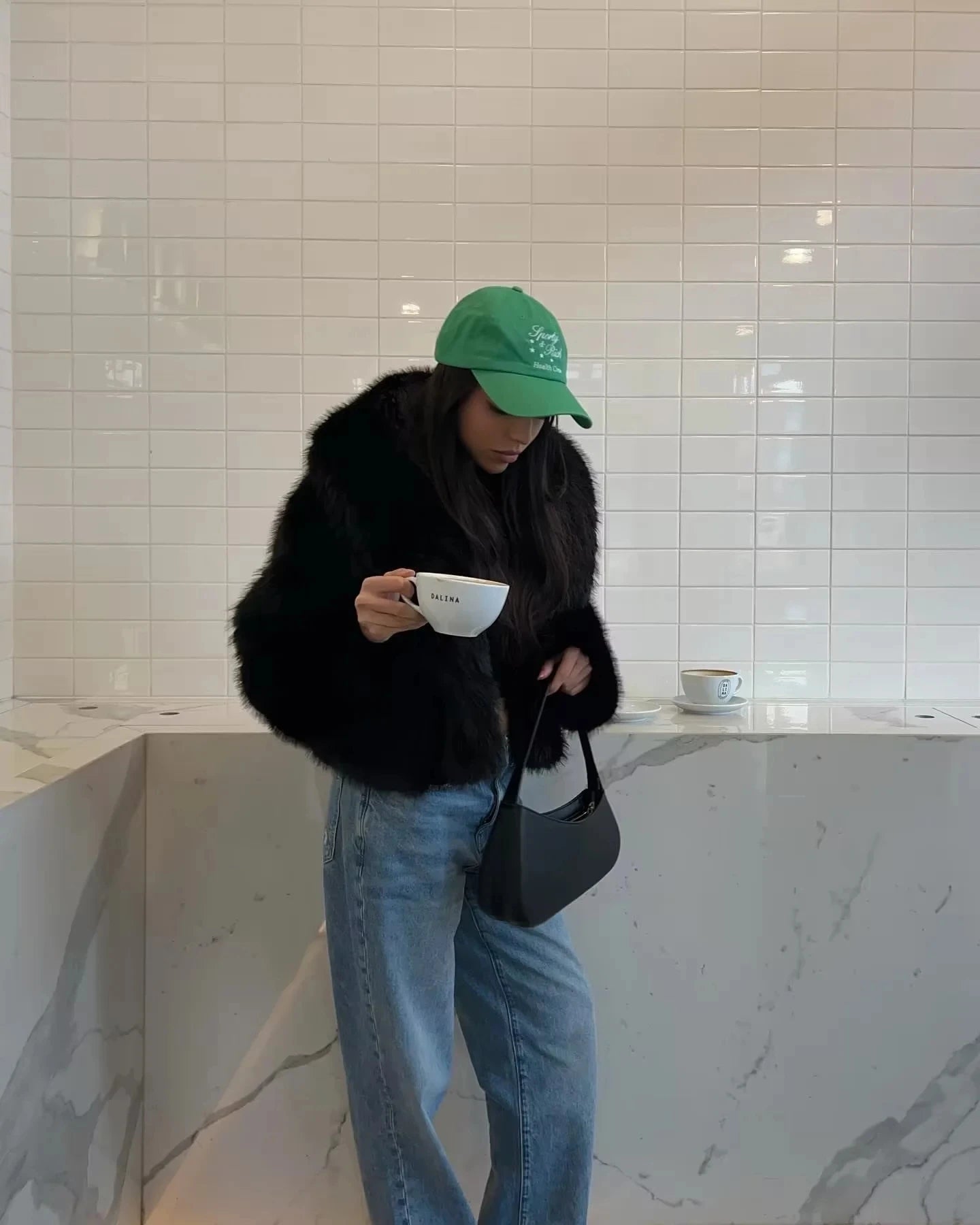 MUJER Black Faux Fur Coat for Women Autumn Winter Plush Coats and Jackets Streetwear Outerwears Long Sleeve Warm Womens Coats