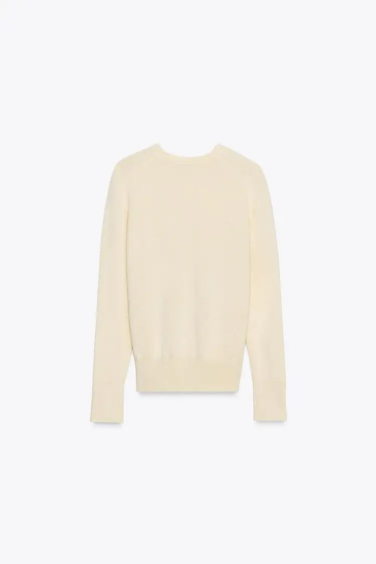 Winter New Women's Simple round Ne Long Sve Basic Flat Knitwear Top Polyester Fiber Casual Sle Faionable Girl's Clothes