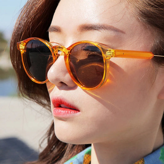 New Trendy Retro Sunglasses Texture Round Frame Sunglasses Fashion Sunglasses 3185