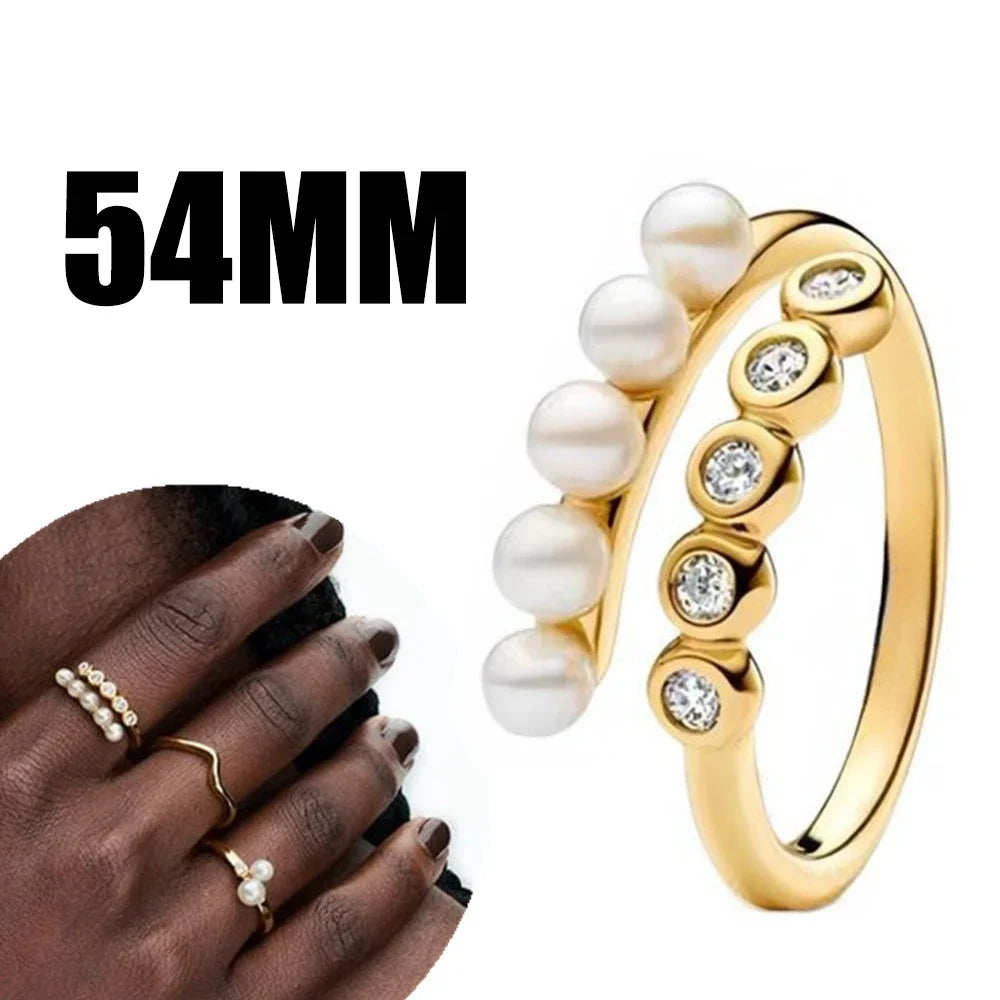 Sterling Silver 925 Gold Treated Freshwater Pearl Collection Earrings Necklace Rings for Women Fine Jewelry Gifts