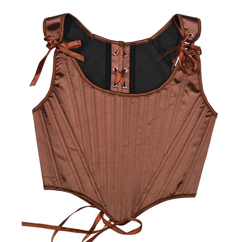 Corset Tops for Women Renaissance Boned Overbust Bustier Corset Top