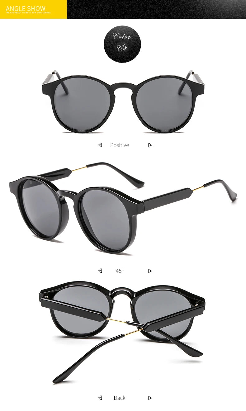 New Trendy Retro Sunglasses Texture Round Frame Sunglasses Fashion Sunglasses 3185