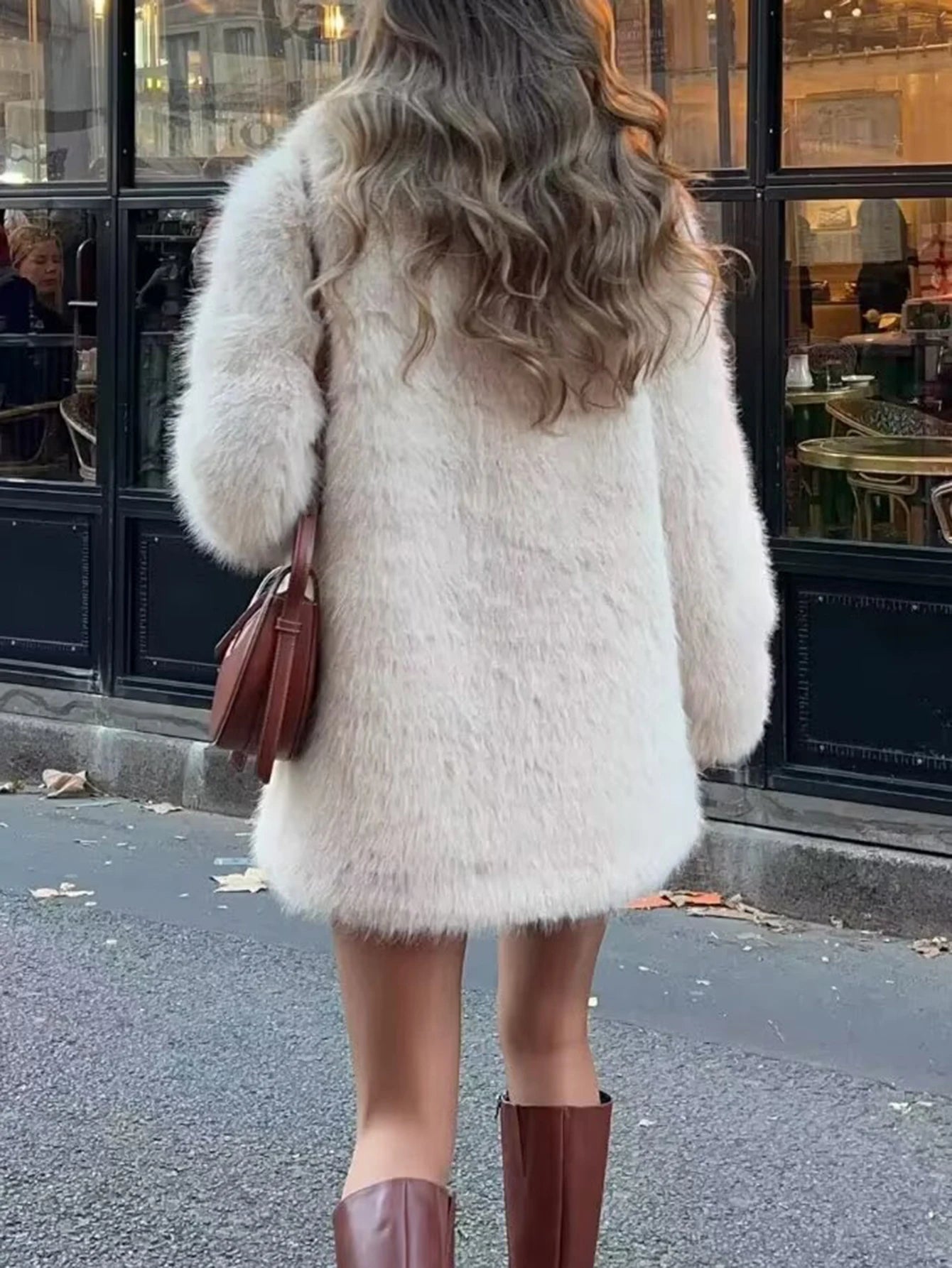 Women's Coats Fashion Elegant Winter Solid Color Long Sleeve Round-Neck Button Front Dating Coats For Women