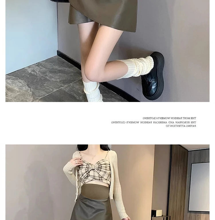 Irregular Bottoms PU Skirts for Maternity Autumn Winter Elastic Waist belly Pencil Clothes for Pregnant Women Youth Pregnancy