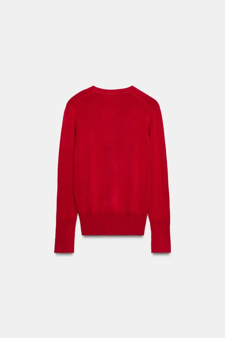 Winter New Women's Simple round Ne Long Sve Basic Flat Knitwear Top Polyester Fiber Casual Sle Faionable Girl's Clothes