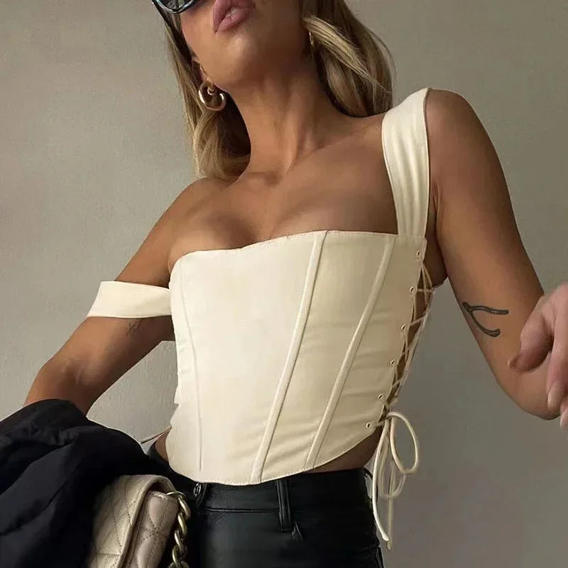 Corset Top Sexy Lingerie for Women Ladies Summer Strap Tanks Bustiers Bodysuit Top Women Sexy Backless Bandage Skinny Crop