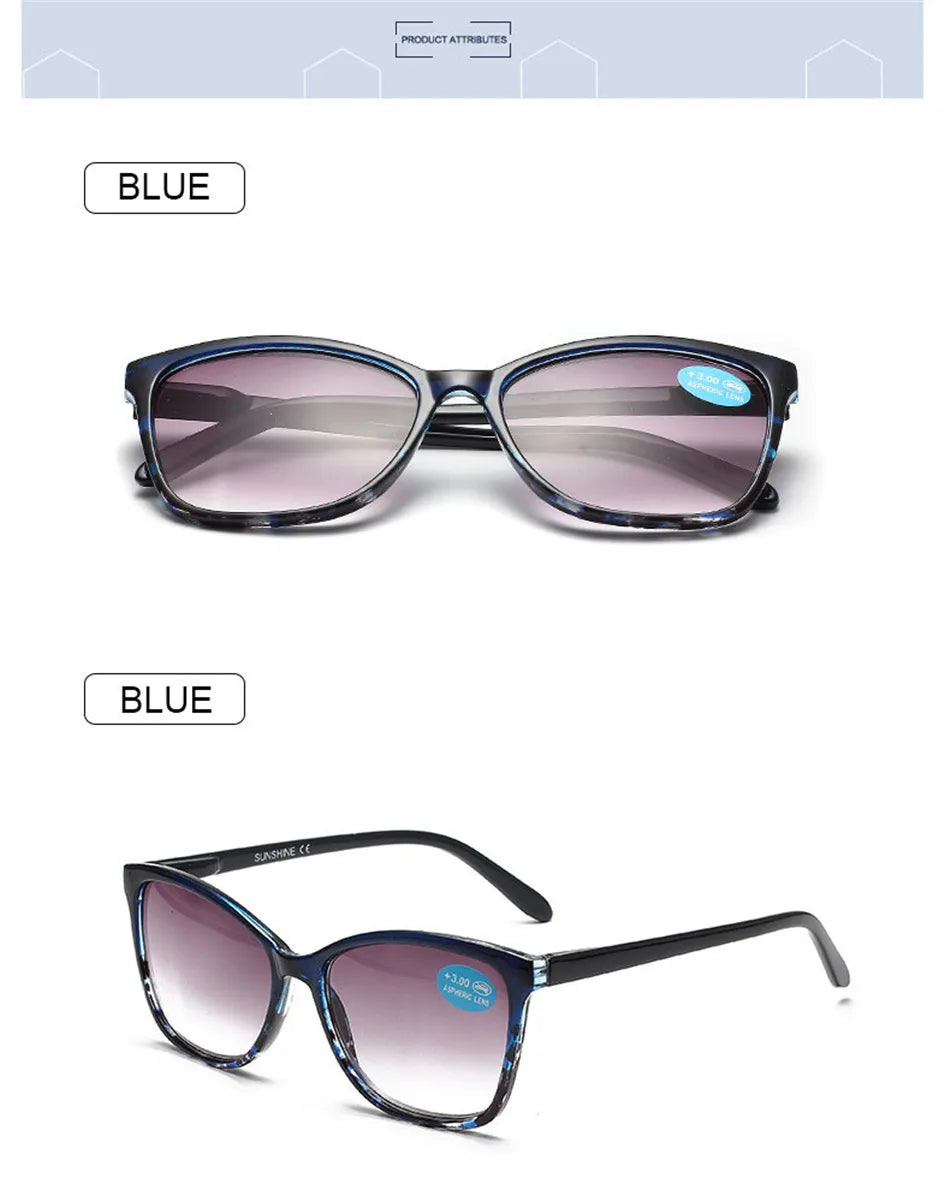 Oversized Reading Sunglasses For Women Men 2023 New Fashion Elegant Presbyopia Farsighted Eyeglasses With +1.0 1.5 2.0 2.5 3.0 4