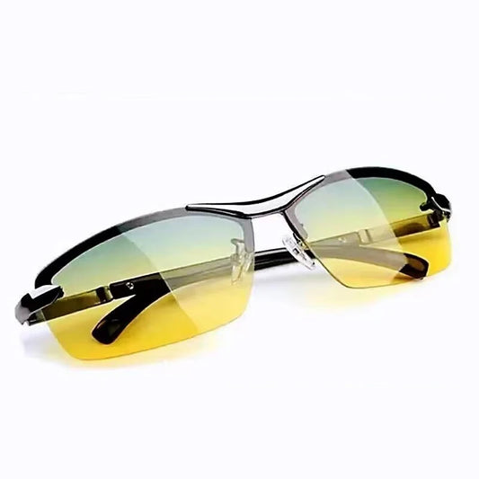Men Sun Glasses Fishing Driving Fashion Sunglasses Anti-radiation Slim Light Changing Color Glasses Artistic Retro Metal Frame