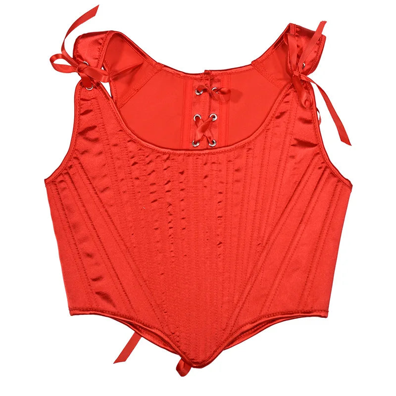 Corset Tops for Women Renaissance Boned Overbust Bustier Corset Top