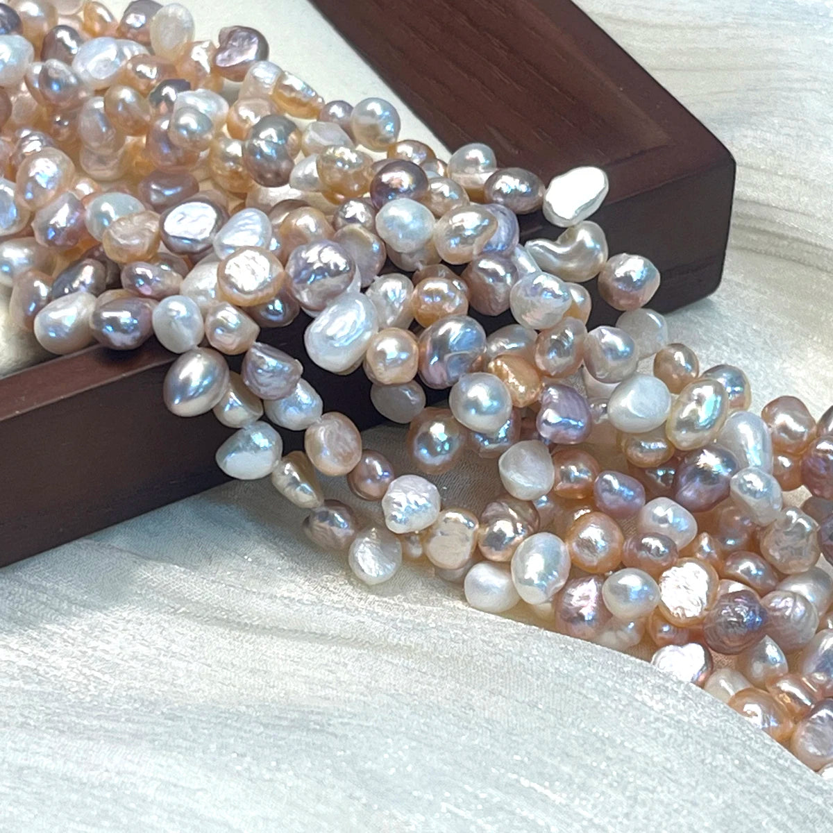 Colored Baroque Pearl Natural Freshwater Pearl 3*7 Hole Isolation Pearl For Jewelry Making DIY Necklace Earrings Bracelet