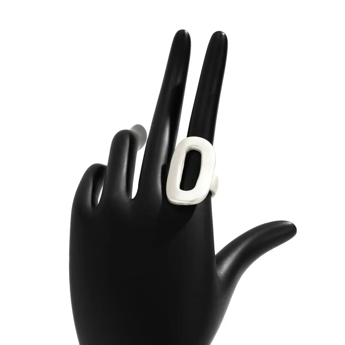 Exaggerated Big Hollow Out Geometric Oval Rings for Women Creative Adjustable Finger Matte Rings Fashion Statement Jewelry Girls