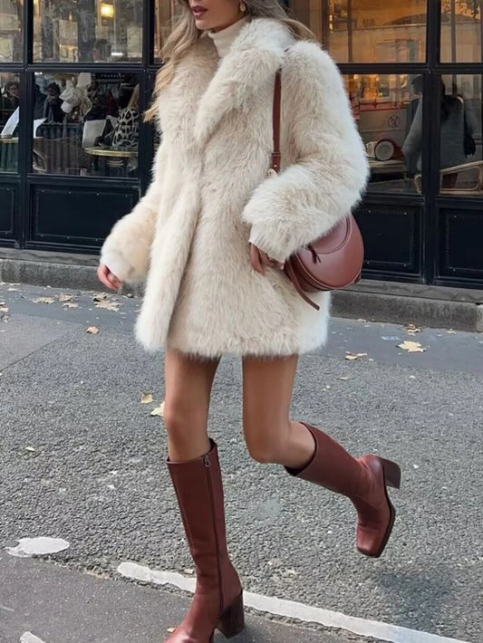 Women's Coats Fashion Elegant Winter Solid Color Long Sleeve Round-Neck Button Front Dating Coats For Women