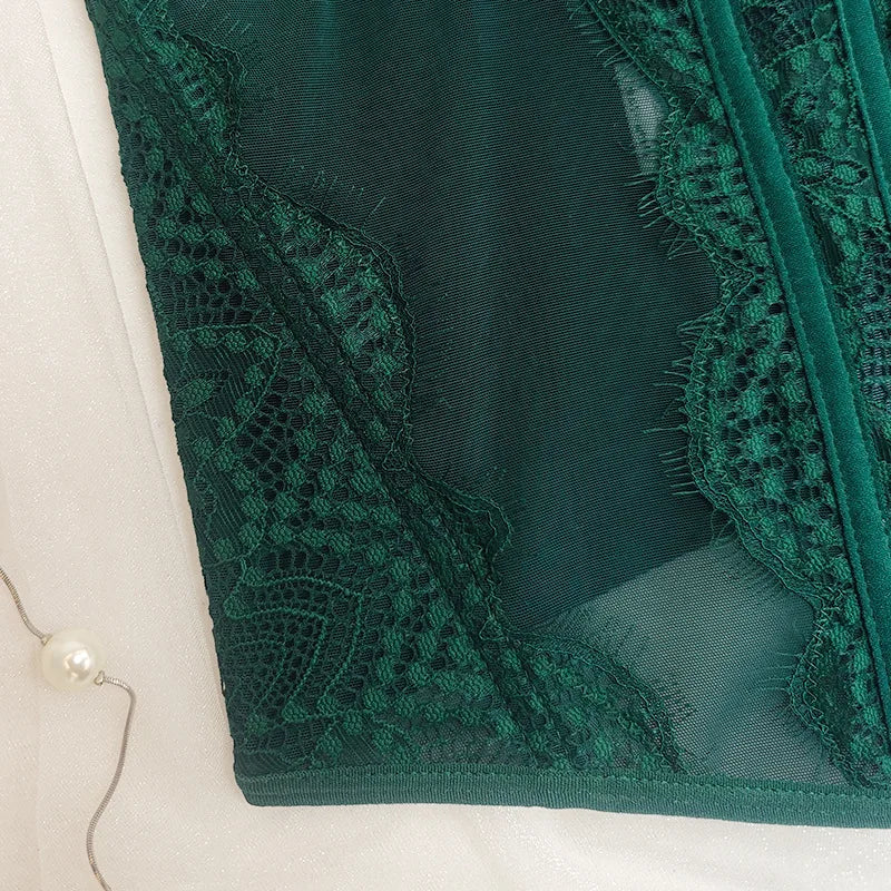 Women Lace Corset Tops Sexy Sheer Mesh Spaghetti Strap Fishbone Summer Bustier Top Y2K Going Out Night Club Party Concert Tops