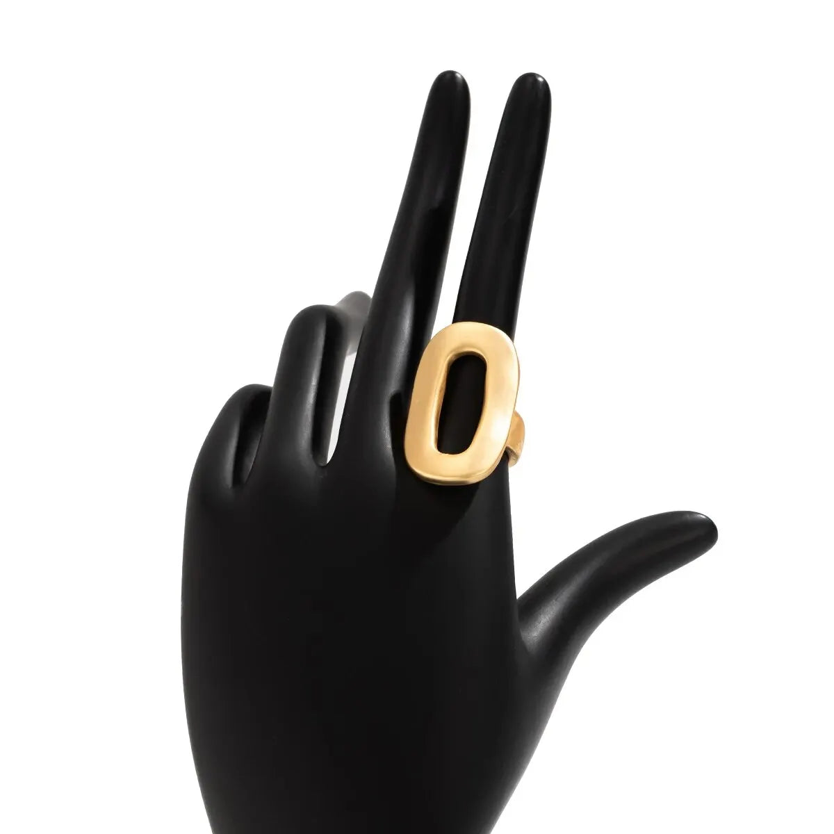 Exaggerated Big Hollow Out Geometric Oval Rings for Women Creative Adjustable Finger Matte Rings Fashion Statement Jewelry Girls