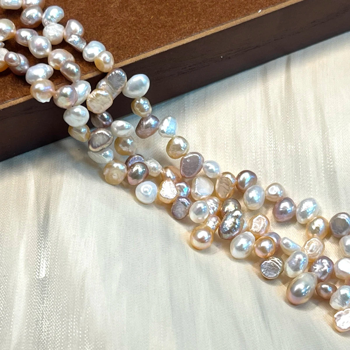 Colored Baroque Pearl Natural Freshwater Pearl 3*7 Hole Isolation Pearl For Jewelry Making DIY Necklace Earrings Bracelet