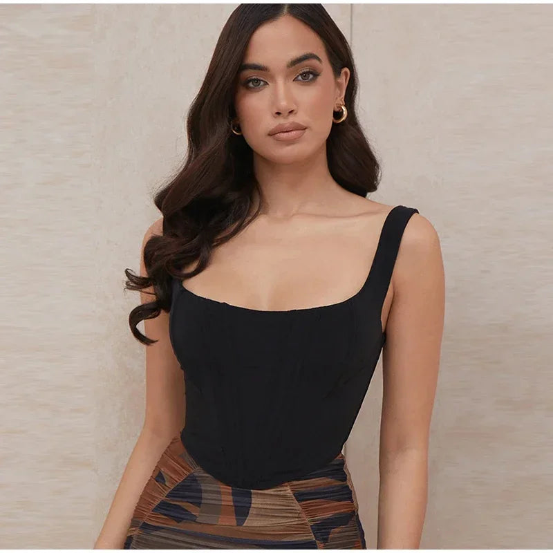 Corset Top Sexy Lingerie for Women Ladies Summer Strap Tanks Bustiers Bodysuit Top Women Sexy Backless Bandage Skinny Crop