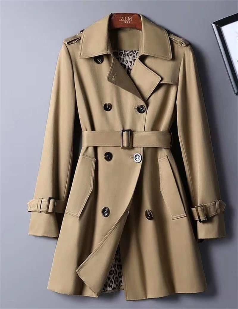 Trench Coat for Women Double Breasted British Trench Coats and Jackets Women 2024 Winter Clothes Women Tie Waist Long Coat Women