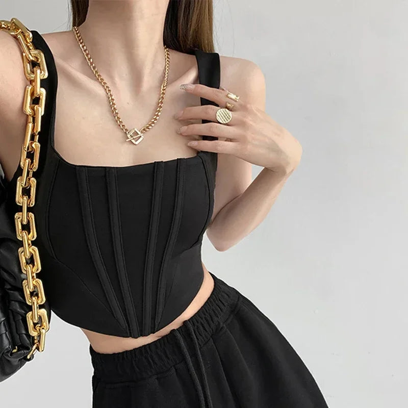 Corset Top Sexy Lingerie for Women Ladies Summer Strap Tanks Bustiers Bodysuit Top Women Sexy Backless Bandage Skinny Crop