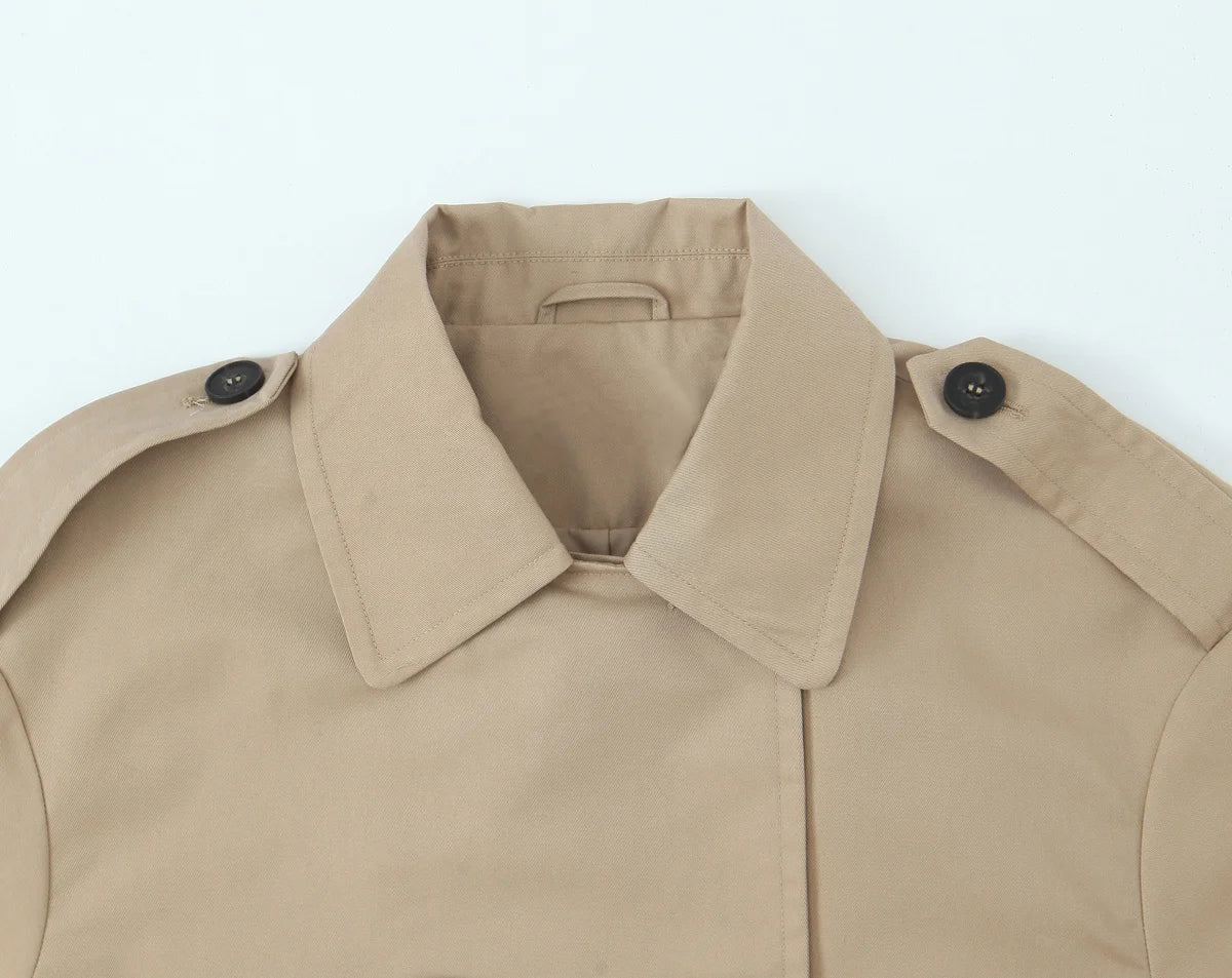 Women Jackets 2025 Autumn Winter New Fashion Laple Long Sleeves Double-Breasted Jacket Female Elegant Windcoat Style New Coats