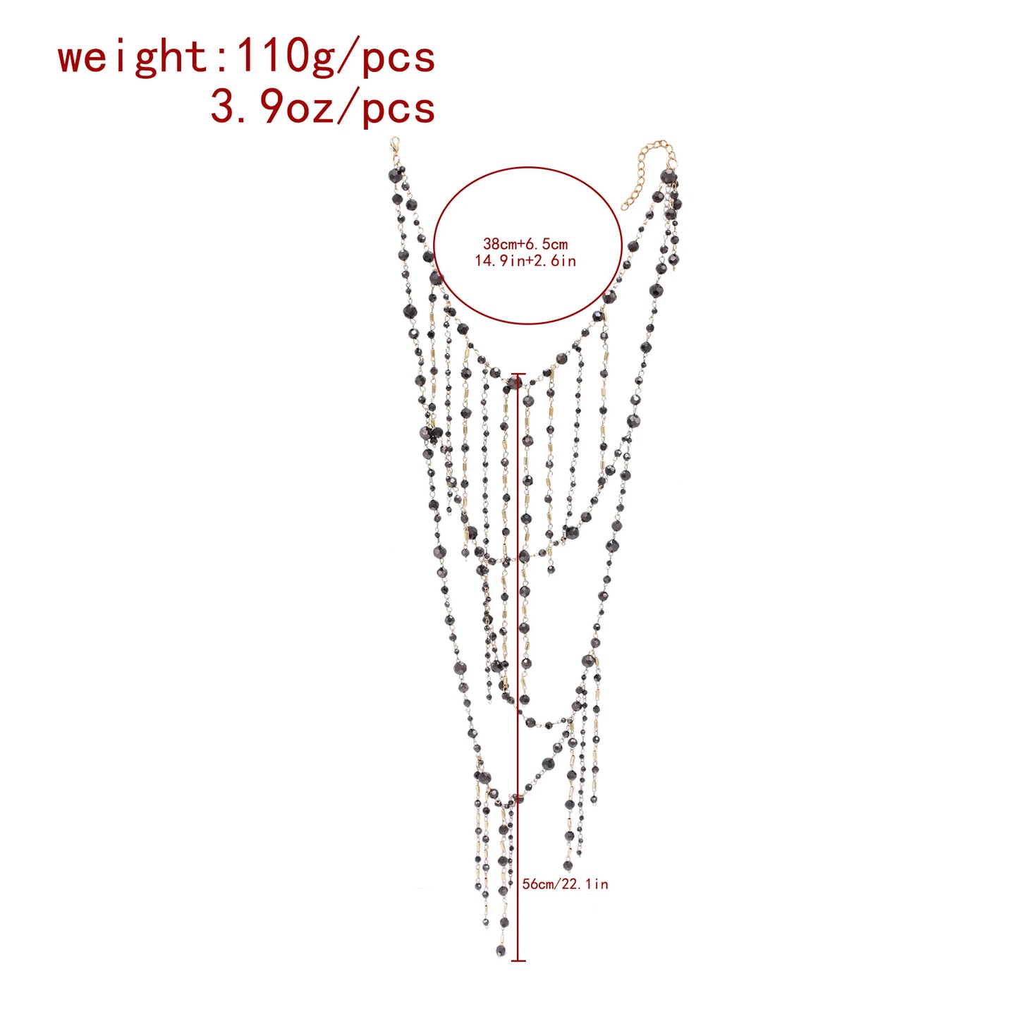 European and American Fashion Simple Collarbone Necklace For Women Multi Layer Chain Trendy Long Tassel Choker Jewelry Accessory