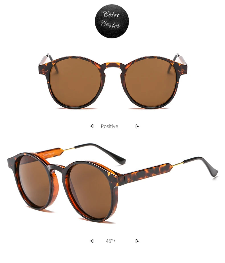 New Trendy Retro Sunglasses Texture Round Frame Sunglasses Fashion Sunglasses 3185
