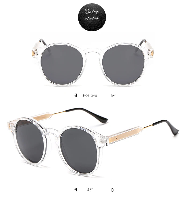 New Trendy Retro Sunglasses Texture Round Frame Sunglasses Fashion Sunglasses 3185