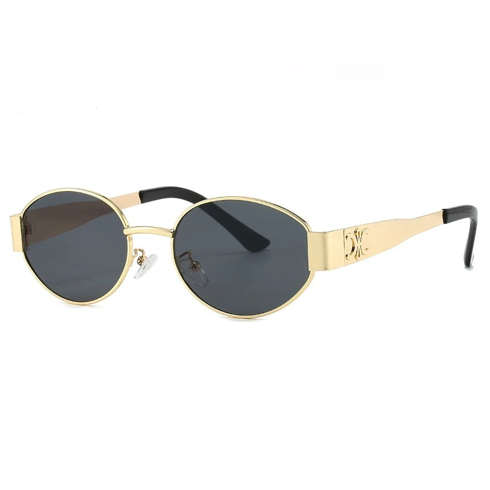 New Oval Frame Fashionable Sunglasses Metal Frame Personalized Sunglasses Ins Trendy Sunglasses For Friend Gifts