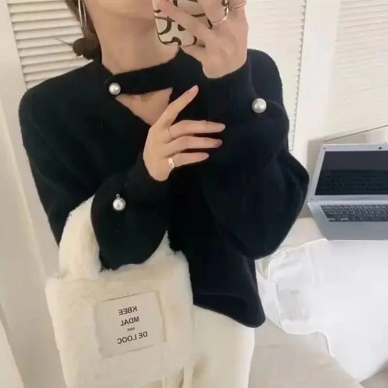 Knit Tops for Woman Red V-neck Women's Sweater Pullovers Crochet Cold Winter Y2k Fashion Korea Vintage New in Warm Knitwear 90s