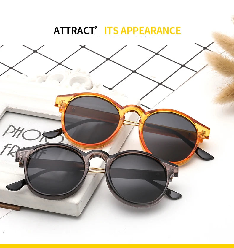 New Trendy Retro Sunglasses Texture Round Frame Sunglasses Fashion Sunglasses 3185