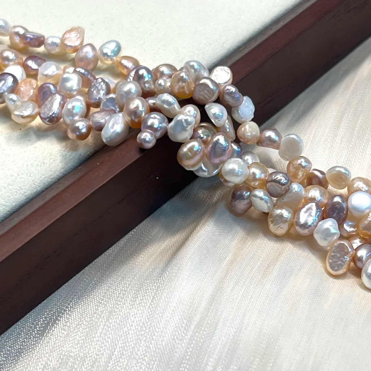 Colored Baroque Pearl Natural Freshwater Pearl 3*7 Hole Isolation Pearl For Jewelry Making DIY Necklace Earrings Bracelet