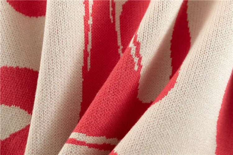 Knit Sweater 3 Piece Set Women Knitted Vest Cardigan Pencil Pants Suit Matching Sets Print Single Breasted Coat Knit Outfits