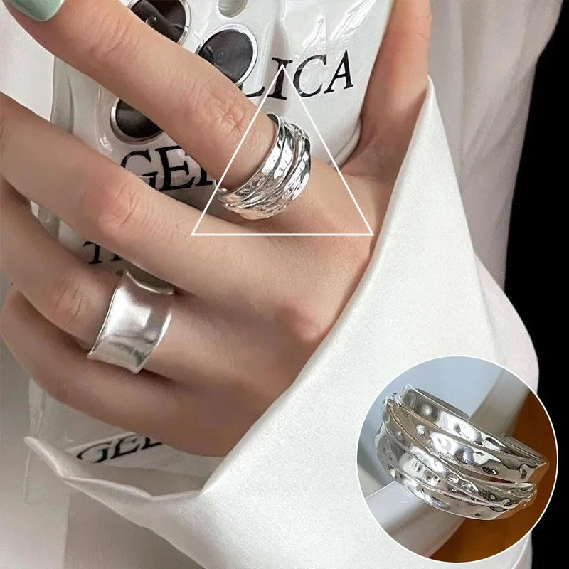Women's Wide Irregular Rings Geometric Multi functional Minimalist Accessories Jewelry Suitable For Personalized Parties Jewelry