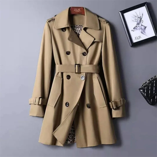 Trench Coat for Women Double Breasted British Trench Coats and Jackets Women 2024 Winter Clothes Women Tie Waist Long Coat Women