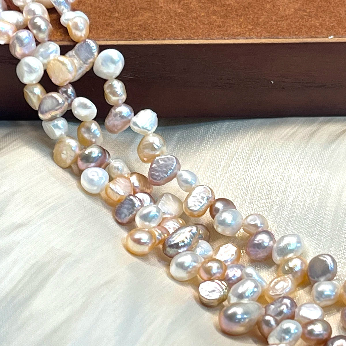 Colored Baroque Pearl Natural Freshwater Pearl 3*7 Hole Isolation Pearl For Jewelry Making DIY Necklace Earrings Bracelet