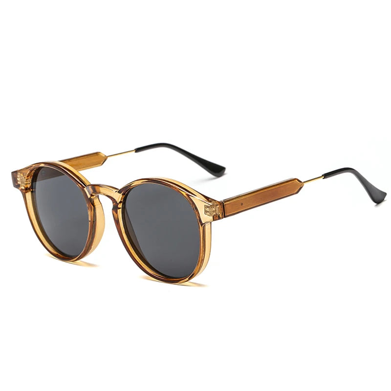 New Trendy Retro Sunglasses Texture Round Frame Sunglasses Fashion Sunglasses 3185