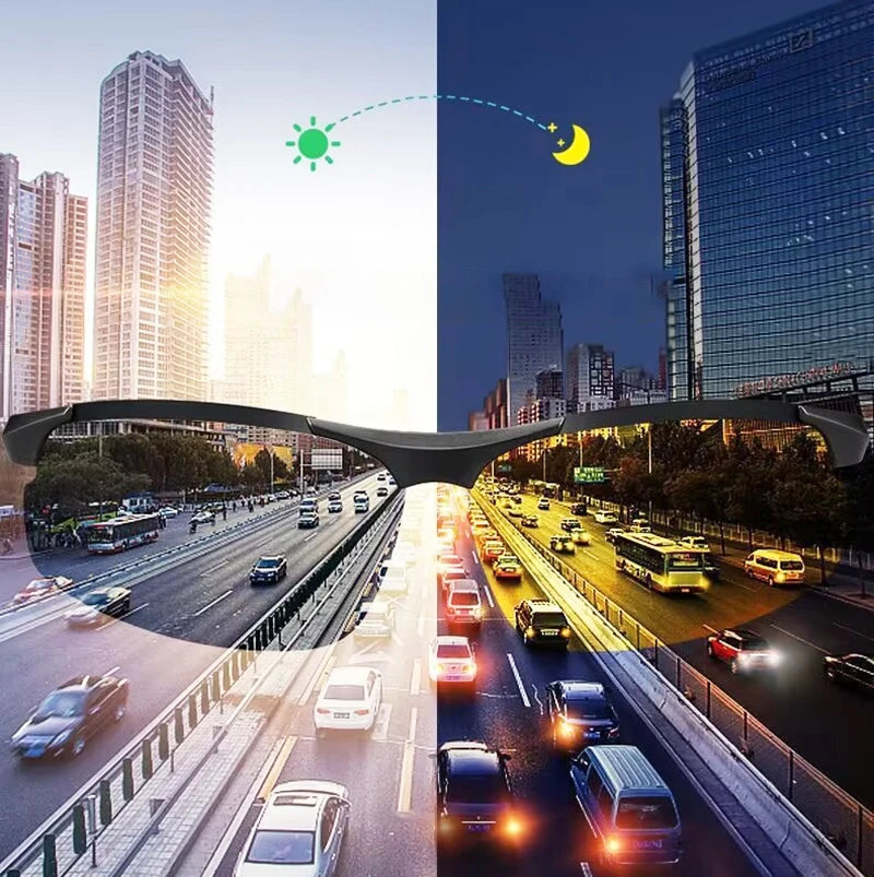 Men Sun Glasses Fishing Driving Fashion Sunglasses Anti-radiation Slim Light Changing Color Glasses Artistic Retro Metal Frame