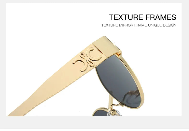 New Oval Frame Fashionable Sunglasses Metal Frame Personalized Sunglasses Ins Trendy Sunglasses For Friend Gifts