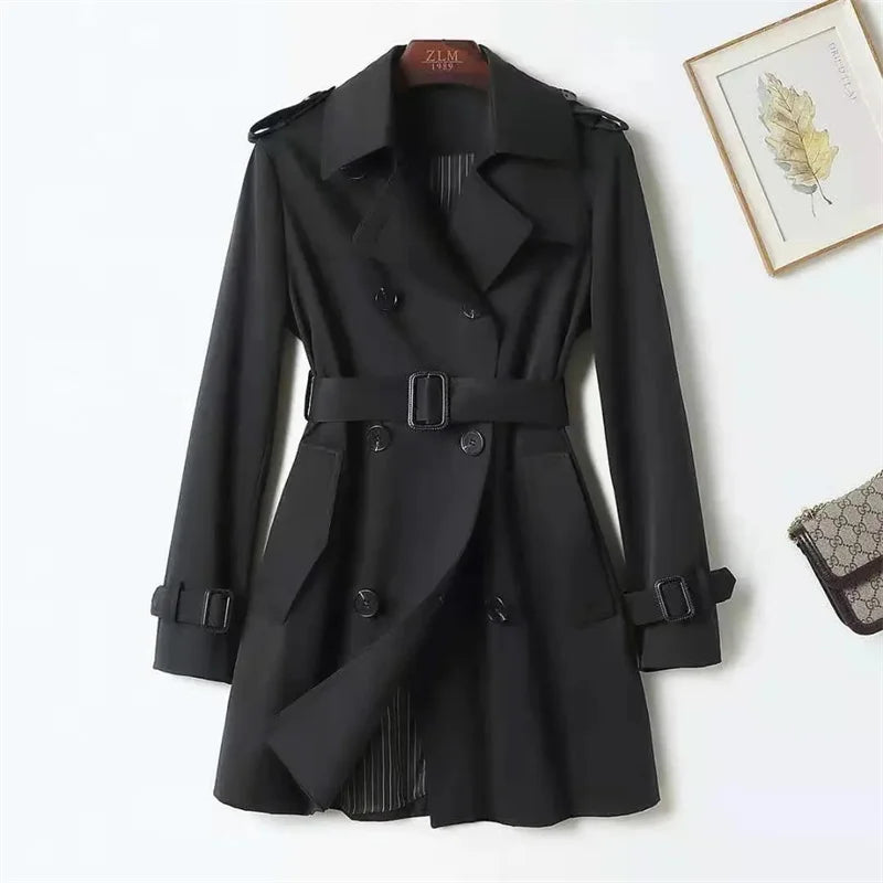 Trench Coat for Women Double Breasted British Trench Coats and Jackets Women 2024 Winter Clothes Women Tie Waist Long Coat Women