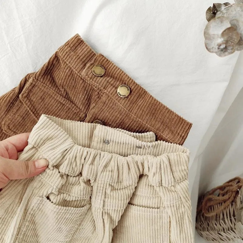 Short Skirt for Kids Girls Spring and Autumn Women's Baby Corduroy Hip Skirt Kids Solid Colour Short Skirt