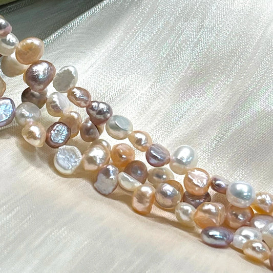 Colored Baroque Pearl Natural Freshwater Pearl 3*7 Hole Isolation Pearl For Jewelry Making DIY Necklace Earrings Bracelet