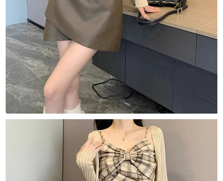 Irregular Bottoms PU Skirts for Maternity Autumn Winter Elastic Waist belly Pencil Clothes for Pregnant Women Youth Pregnancy