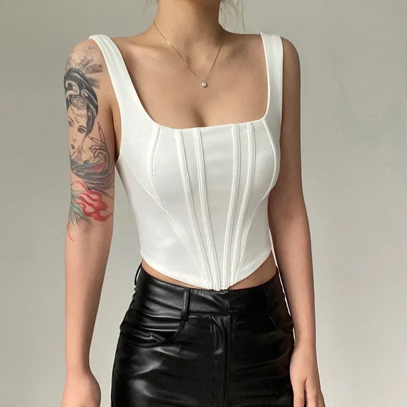 Corset Top Sexy Lingerie for Women Ladies Summer Strap Tanks Bustiers Bodysuit Top Women Sexy Backless Bandage Skinny Crop