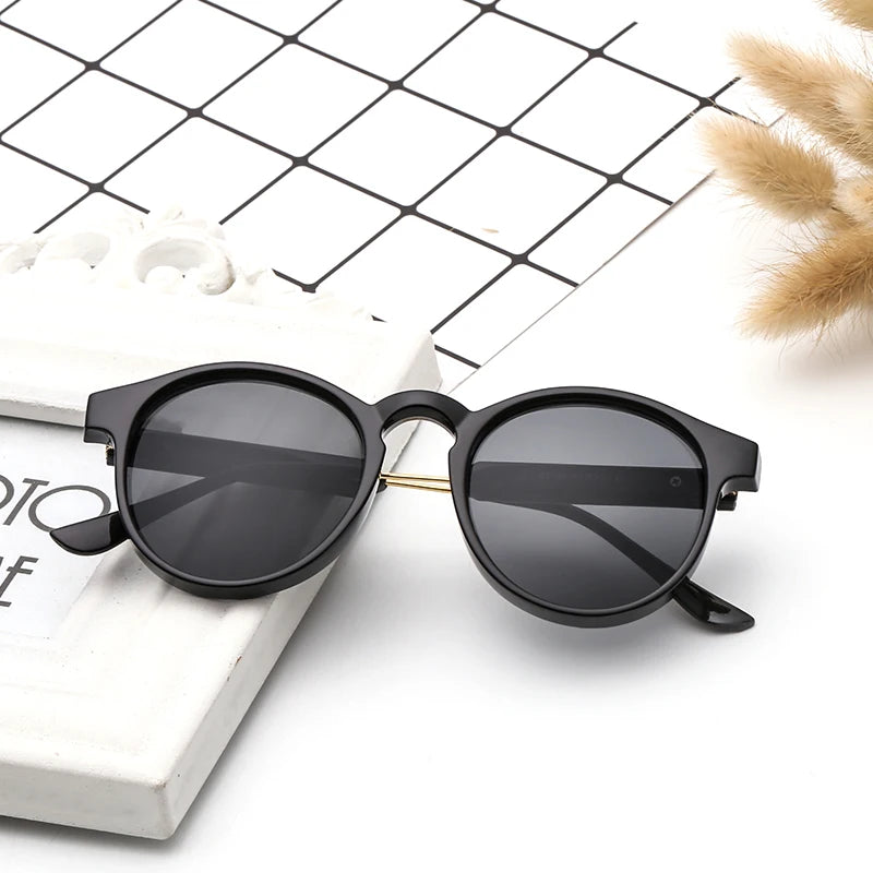 New Trendy Retro Sunglasses Texture Round Frame Sunglasses Fashion Sunglasses 3185