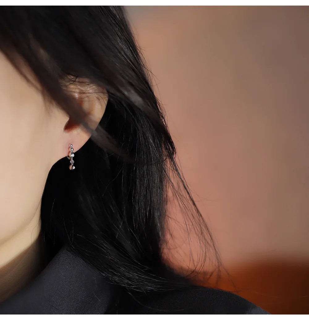 925 Sterling Silver Earrings Simple Fashionable Design New Unique Delicate Exquisite Sweet Charming Ear Ornaments for Women