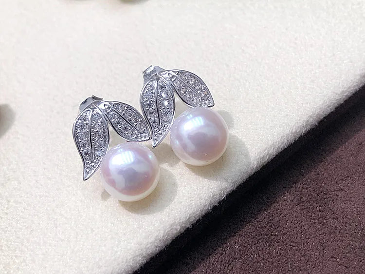 Real Pearl  ring Necklace Earrings For Women,Natural Freshwater White Pearl Jewelry Set 925 Sterling Silver Jewelry Sets Gift