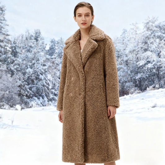 Coats Long Coat Women Turn Down Collar warm Thick work Warm Y2k Streetwear Elegant Jackets Open Stith Autumn Winter 2025